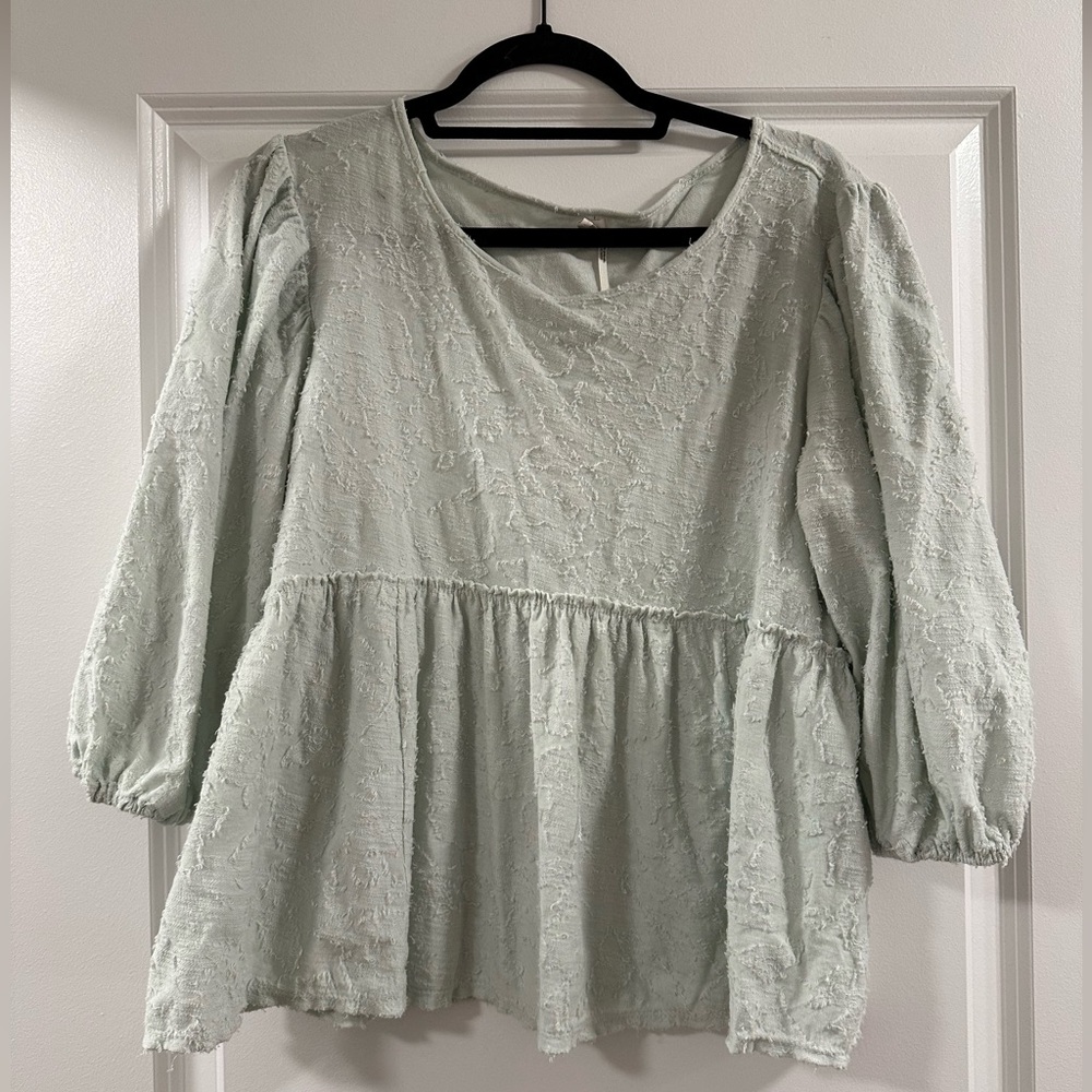 Mint green Anthropologie shirt